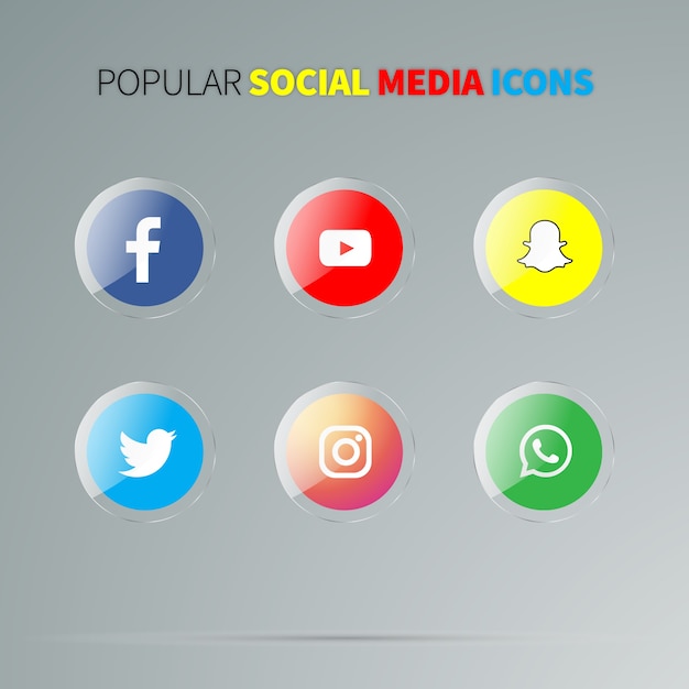 Iconos brillantes de redes sociales