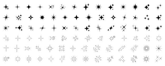 Iconos de brillo Chispas que brillan explosión