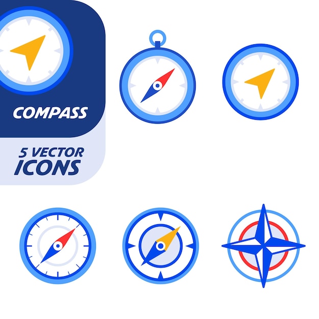 Iconos de la brújula Conjunto de iconos de la brújula Señal de navegación