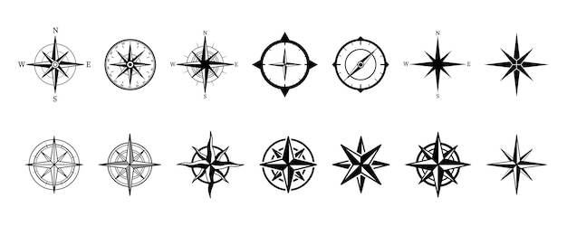 Iconos de brújula Símbolo de navegación Vector