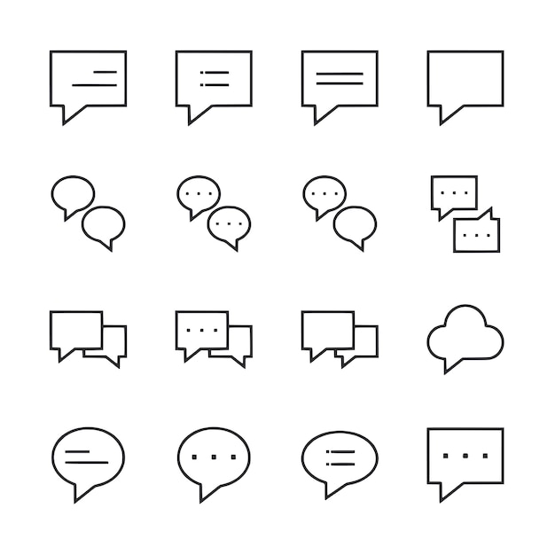 Iconos de burbuja de voz establecidos para el diálogo de chat y la comunicación