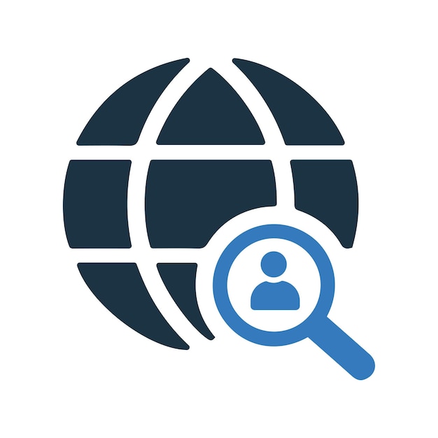 Iconos de búsqueda global Gráficos vectoriales editables sencillos