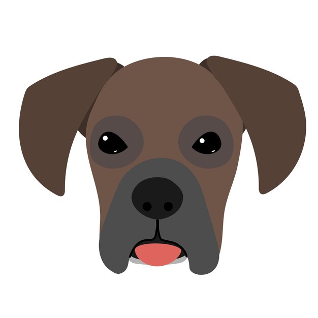 Iconos de cabeza de perro BoxerVector ilustración plana aislada sobre fondo blanco