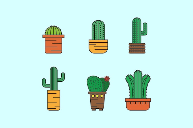 Vector iconos de cactus