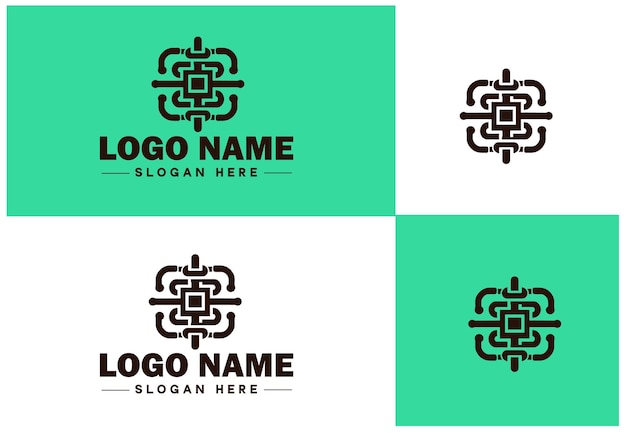 Iconos de cadena gráficos de arte vectorial de logotipo para la marca de negocios icono de aplicación plantilla de logotipo de cadena