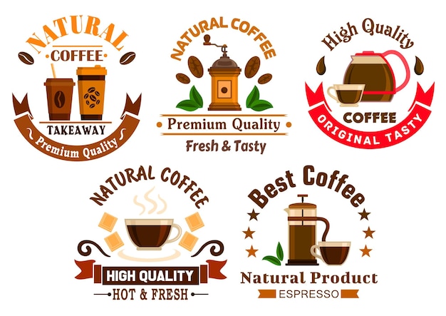 Iconos de café para letreros de café
