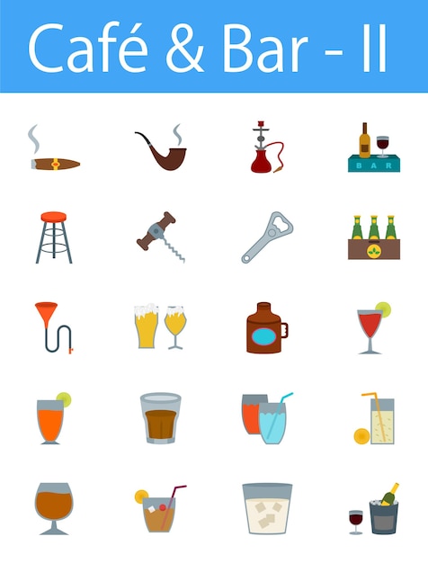 Iconos de cafeterías y bares