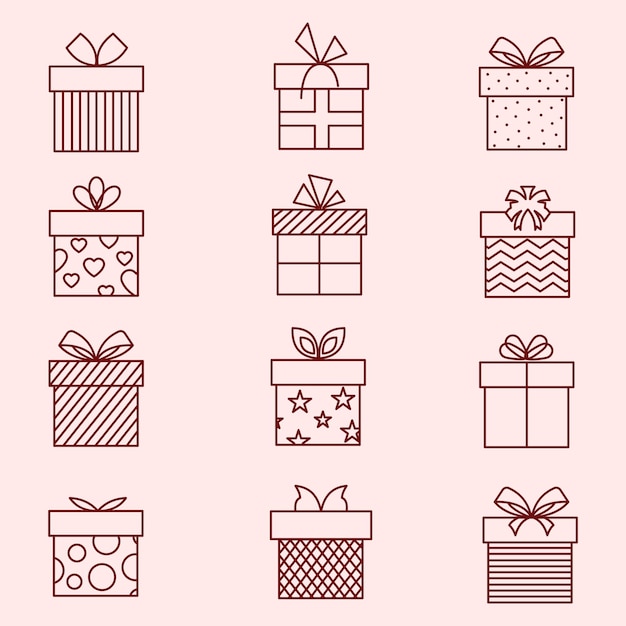 Iconos de la caja de regalos