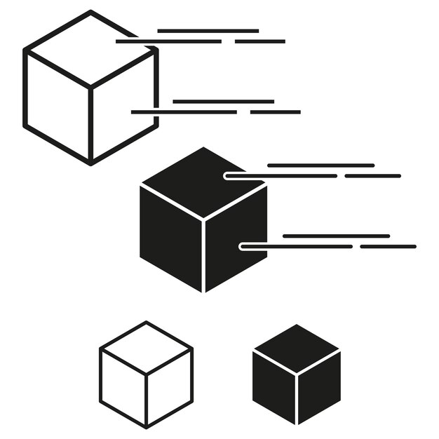 Iconos de cajas de entrega Varios estilos Gráfico vectorial Símbolo de envío