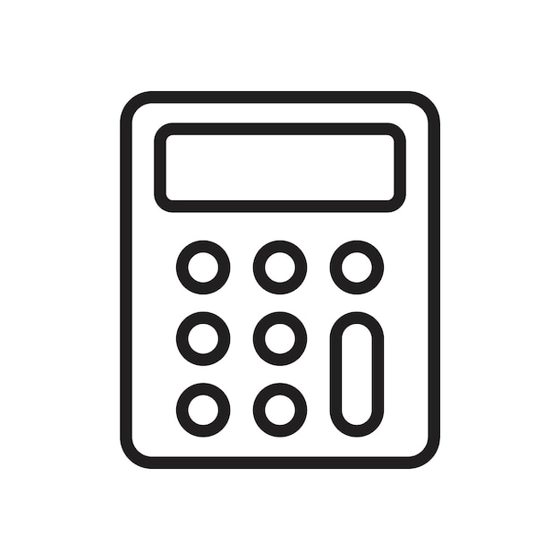 Iconos de la calculadora con el signo de configuración del contorno