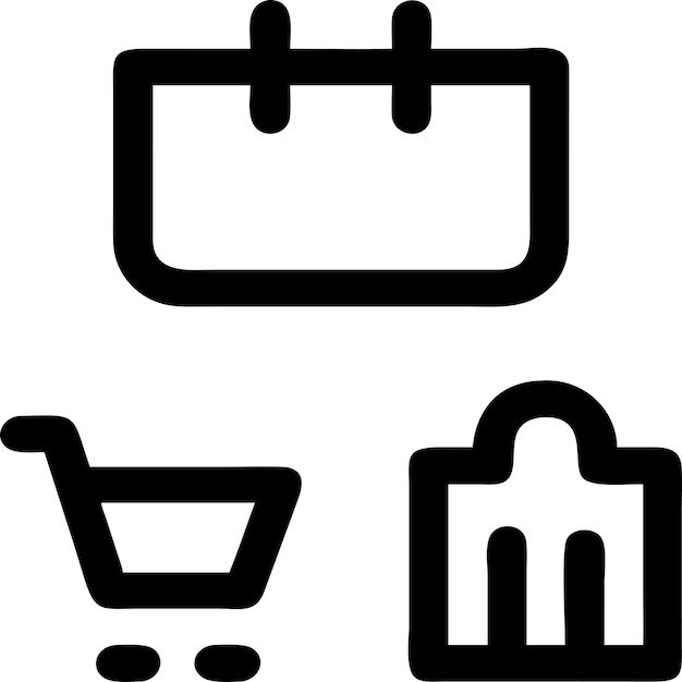 Iconos de calendario y bolsa de compras