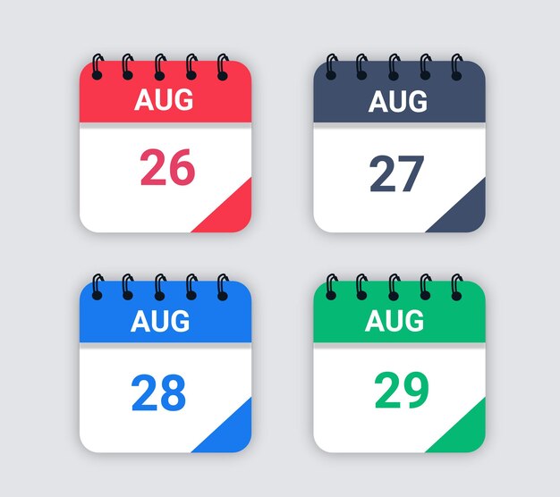 Iconos de calendario de papel