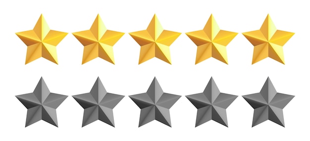 Iconos de calificación de estrellas en fondo blanco