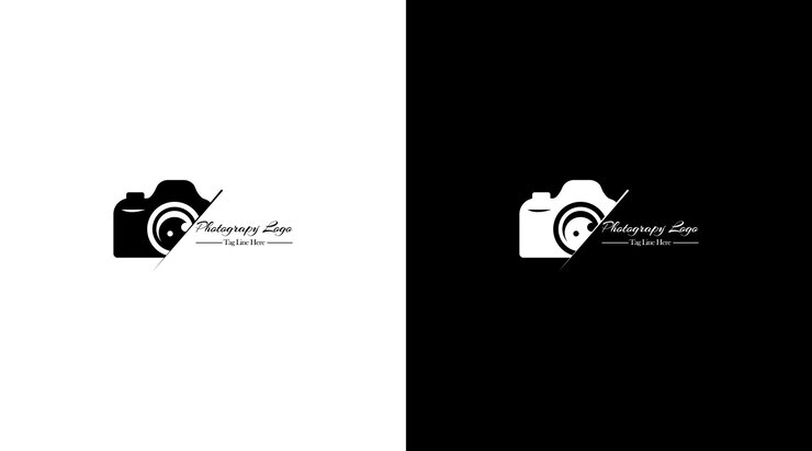 Vector iconos de la cámara fotografía tipografía firma fotógrafo minimalista logo vector archivo eps