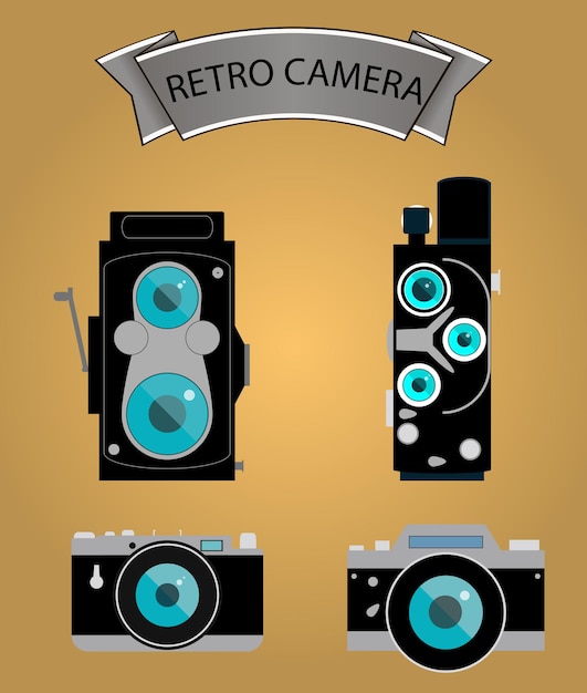 Iconos de cámara de fotos en estilo plano. ilustración elegante de vector de diseño plano con colores modernos. aislado sobre fondo elegante. serie 1.