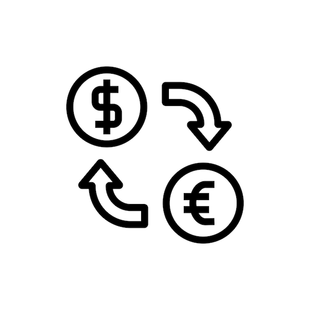 Iconos de cambio de dinero