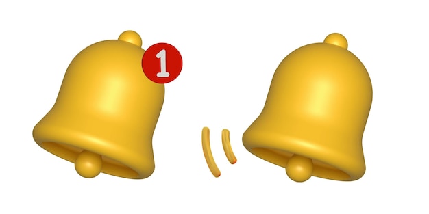 Iconos de campana con insignias de notificación para nuevas alertas Elementos para el diseño de la interfaz de usuario de las redes sociales