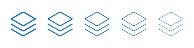 Iconos de capas Colección de símbolos Contorno delgado