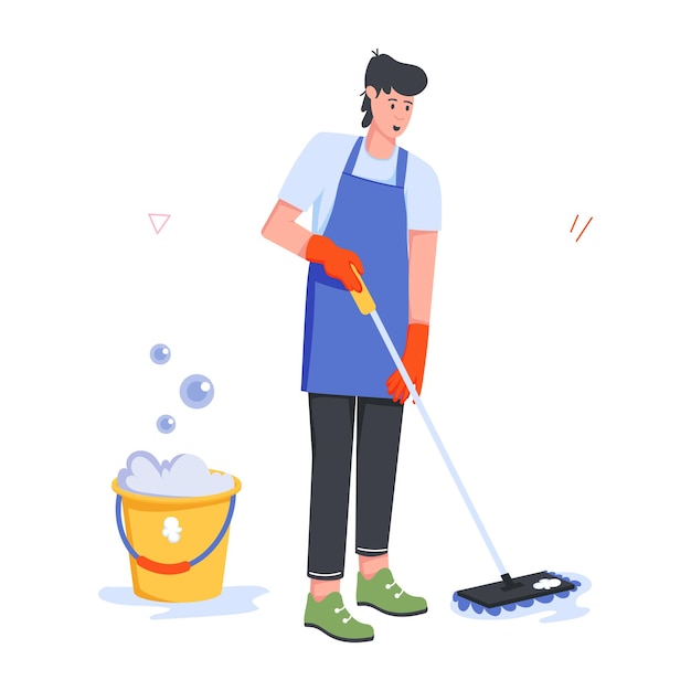 Iconos de caracteres planos de los empleados