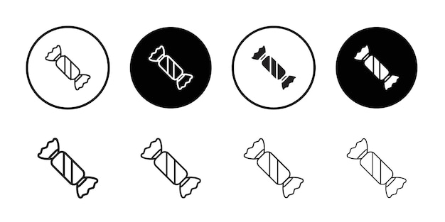 Iconos de caramelo Conjunto de logotipos de arte de línea