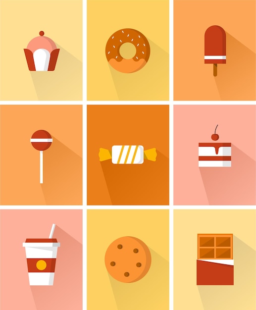 Vector iconos de caramelos