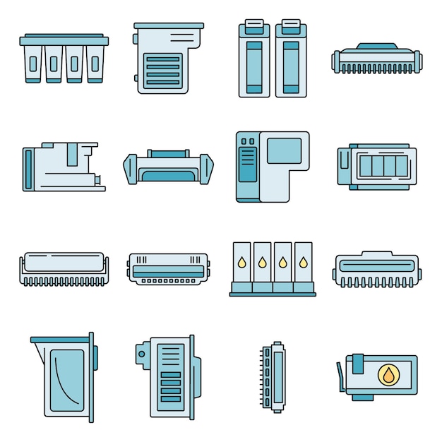 Los iconos del cartucho de la impresora establecen el color vectorial