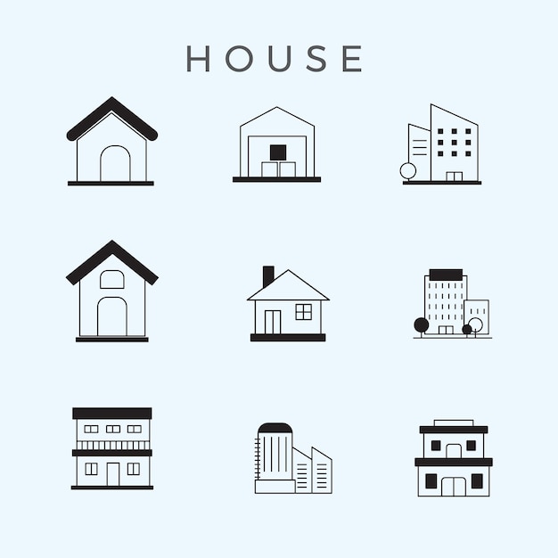 Iconos de casas y edificios