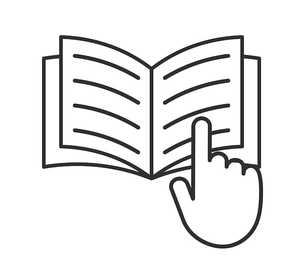 Iconos de catálogo de libros abiertos forma de símbolo Manual de instrucciones signo de lectura de logotipo Página de estudio de texto de diario Ve