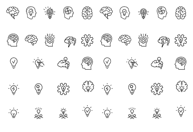 Iconos del cerebro y las ideas
