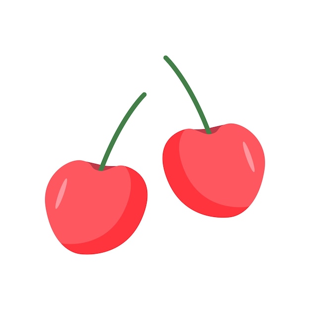 Iconos de cereza de baya dulce de verano Ilustración vectorial Aislamiento de un solo color en blanco