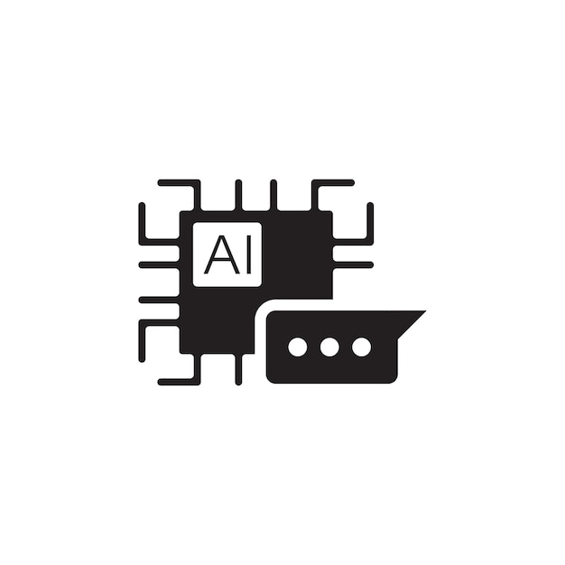 Iconos de chat sencillos de Ai Conversa con el vector de iconos de inteligencia artificial