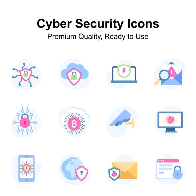 Iconos de ciberseguridad de alta calidad listos para usar y descargar