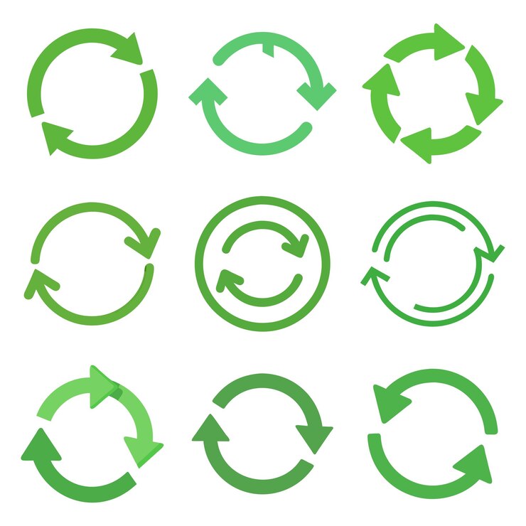 Vector iconos circulares ecológicos ilustración del conjunto de símbolos de reciclaje