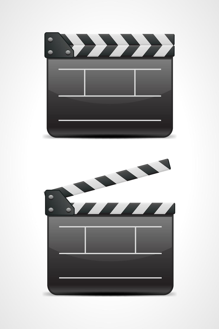 Vector iconos de claqueta en la ilustración de vector de fondo blanco
