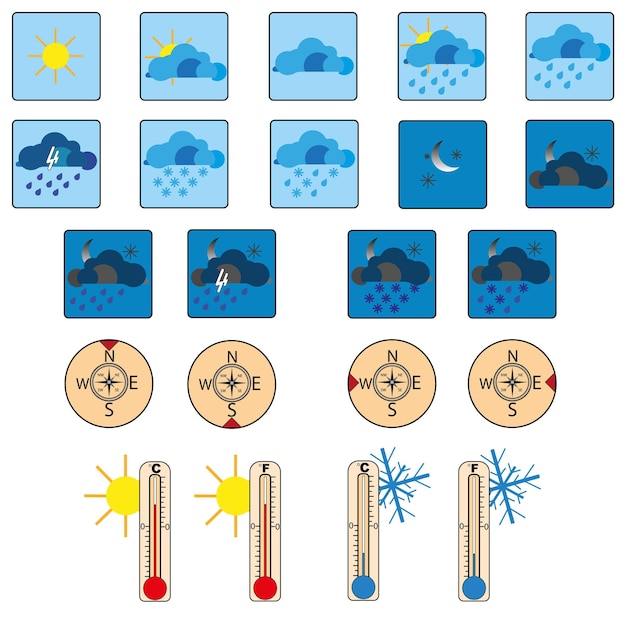 Vector iconos para el clima