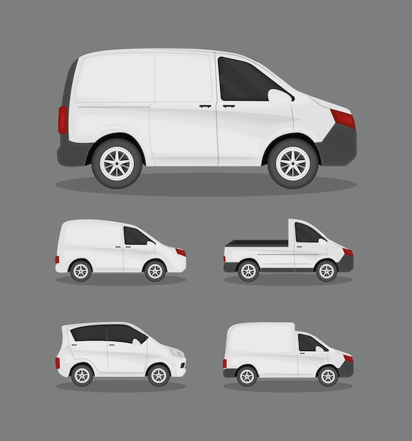 Vector iconos de coches de maqueta