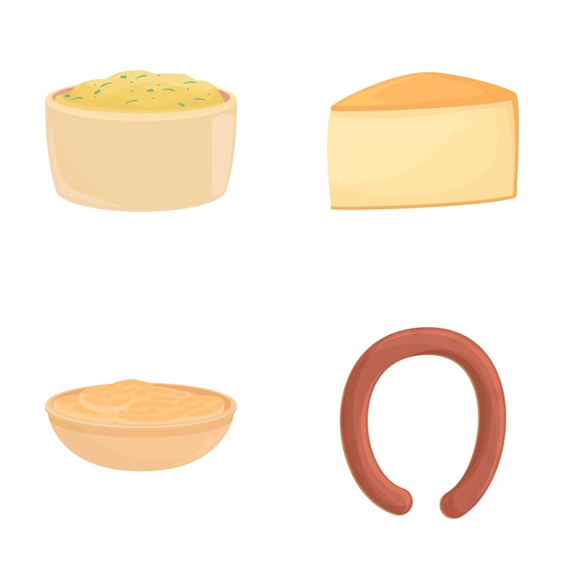 Iconos de la cocina holandesa conjuntos de vectores isométricos Varios platos holandeses