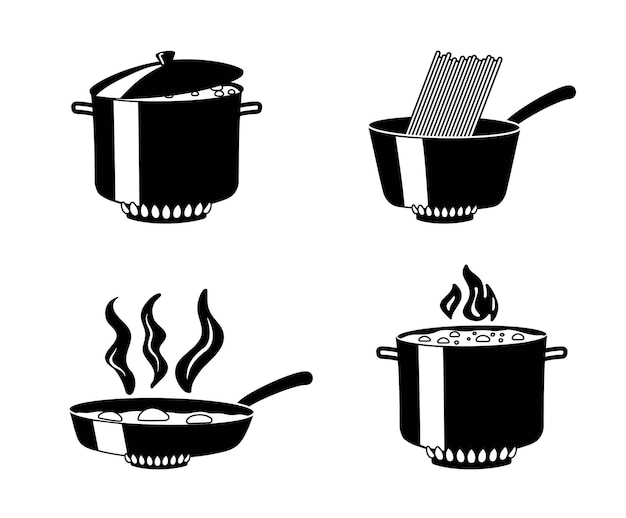 Iconos de cocina negro