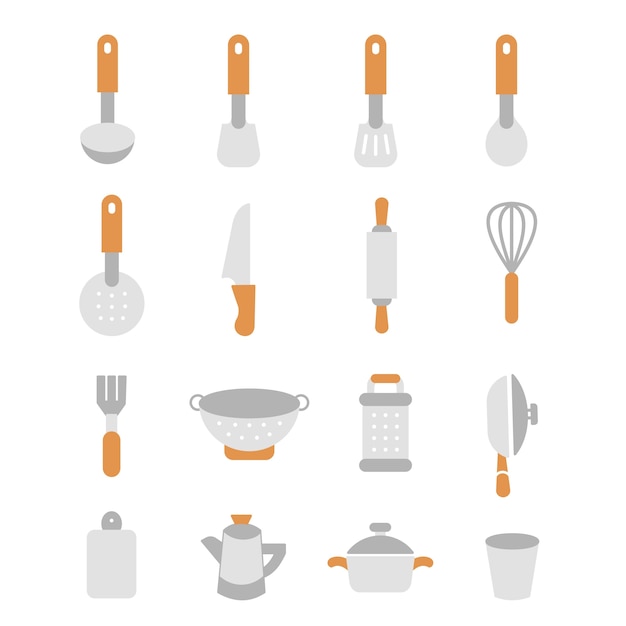 Iconos de cocina set chef