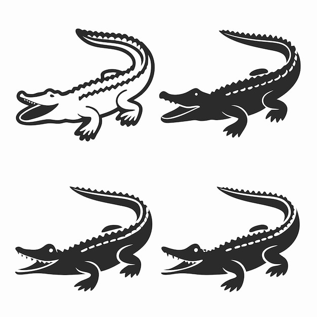 Iconos de cocodrilo y cocodrillo