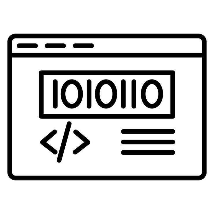 Vector iconos de código binario