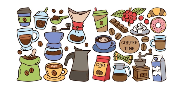 Iconos de colección de café