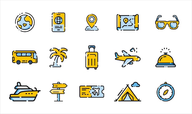 Los íconos de la Colección de Viajes de Doodle