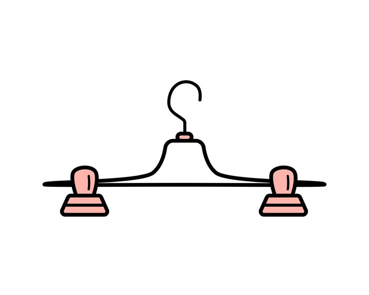 Iconos colgadores de ropa accesorios armario camerino ilustración vectorial