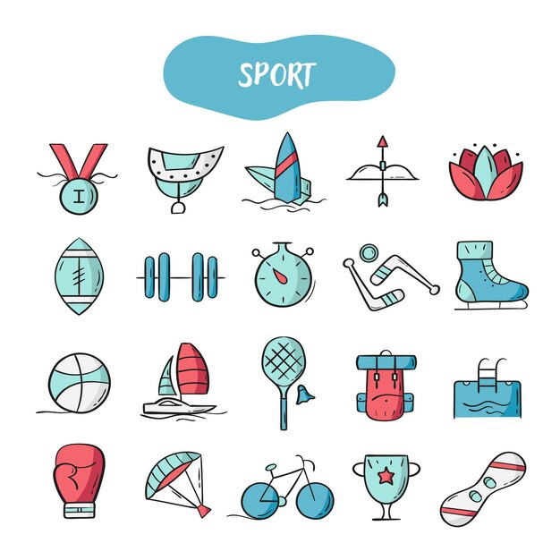 Vector iconos de colores deportivos