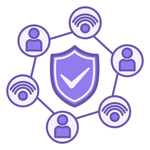 Iconos de colores de seguridad cibernética