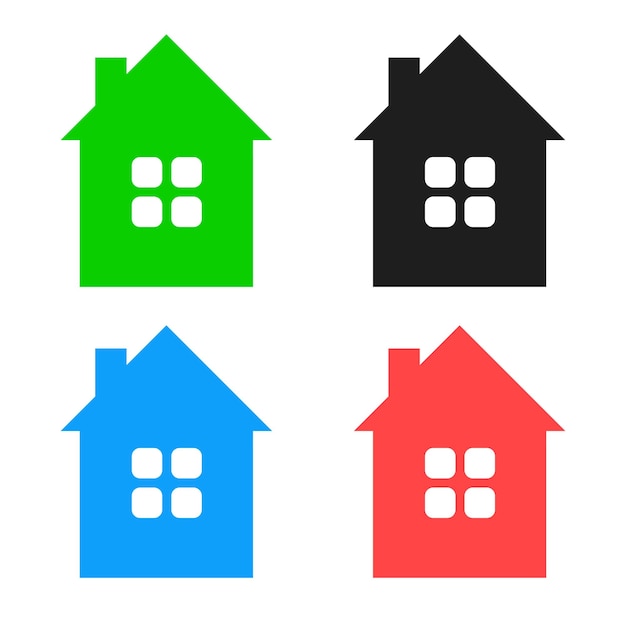 Iconos coloridos de la casa en el vector EPS 10 Ilustraciones simples y elegantes para el diseño de negocios relacionados con bienes raíces