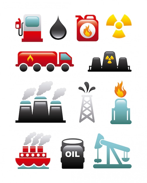 Iconos de combustible sobre fondo blanco ilustración vectorial