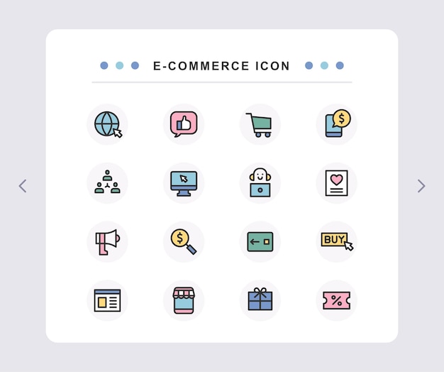 Iconos de comercio electrónico