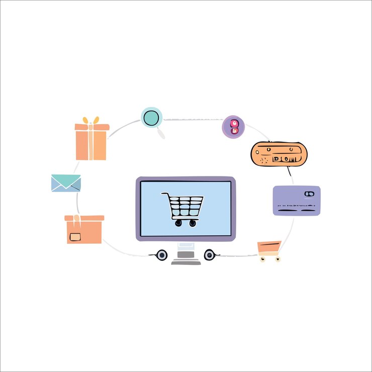 Vector iconos de comercio electrónico